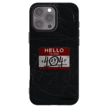 Picasee silikonowe czarne etui na Apple iPhone 16 Pro Max - HELLO 404