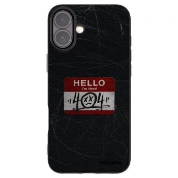 Picasee silikonowe czarne etui na Apple iPhone 16 Plus - HELLO 404