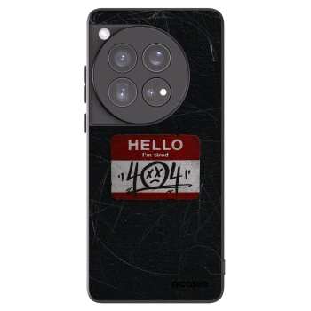 Picasee silikonowe czarne etui na OnePlus 12 5G - HELLO 404