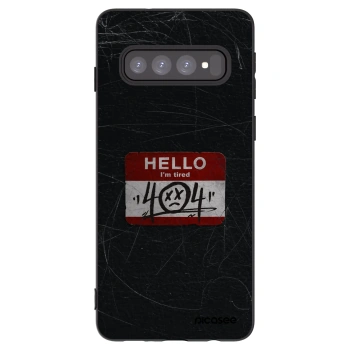 Picasee silikonowe czarne etui na Samsung Galaxy S10 G973 - HELLO 404
