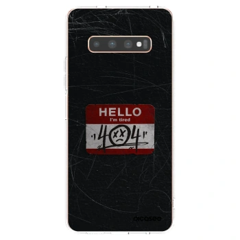 Picasee silikonowe przeźroczyste etui na Samsung Galaxy S10 Plus G975 - HELLO 404
