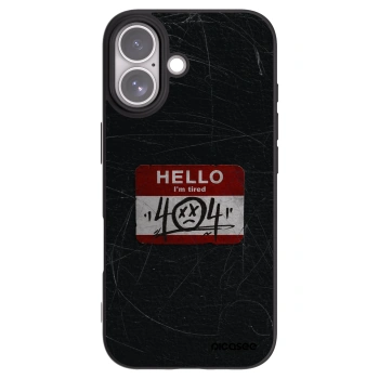 Picasee silikonowe czarne etui na Apple iPhone 17 - HELLO 404
