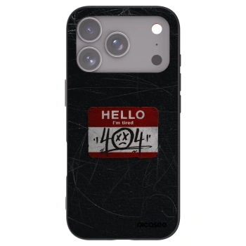 Picasee silikonowe czarne etui na Apple iPhone 17 Pro - HELLO 404
