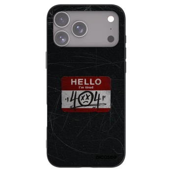 Picasee silikonowe czarne etui na Apple iPhone 17 Pro Max - HELLO 404