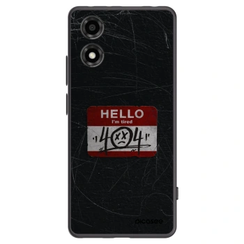 Picasee silikonowe czarne etui na Motorola Moto E14 - HELLO 404