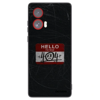 Picasee silikonowe czarne etui na Motorola Edge 50 Fusion - HELLO 404