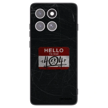 Picasee silikonowe czarne etui na Motorola Edge 60 Fusion - HELLO 404
