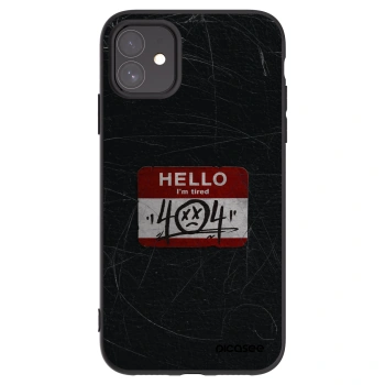 Picasee silikonowe czarne etui na Apple iPhone 11 - HELLO 404