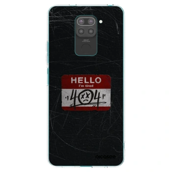 Picasee silikonowe czarne etui na Xiaomi Redmi Note 9 - HELLO 404