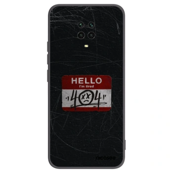 Picasee silikonowe czarne etui na Xiaomi Redmi Note 9S - HELLO 404