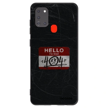 Picasee silikonowe czarne etui na Samsung Galaxy A21s - HELLO 404