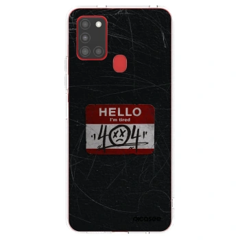 Picasee silikonowe przeźroczyste etui na Samsung Galaxy A21s - HELLO 404