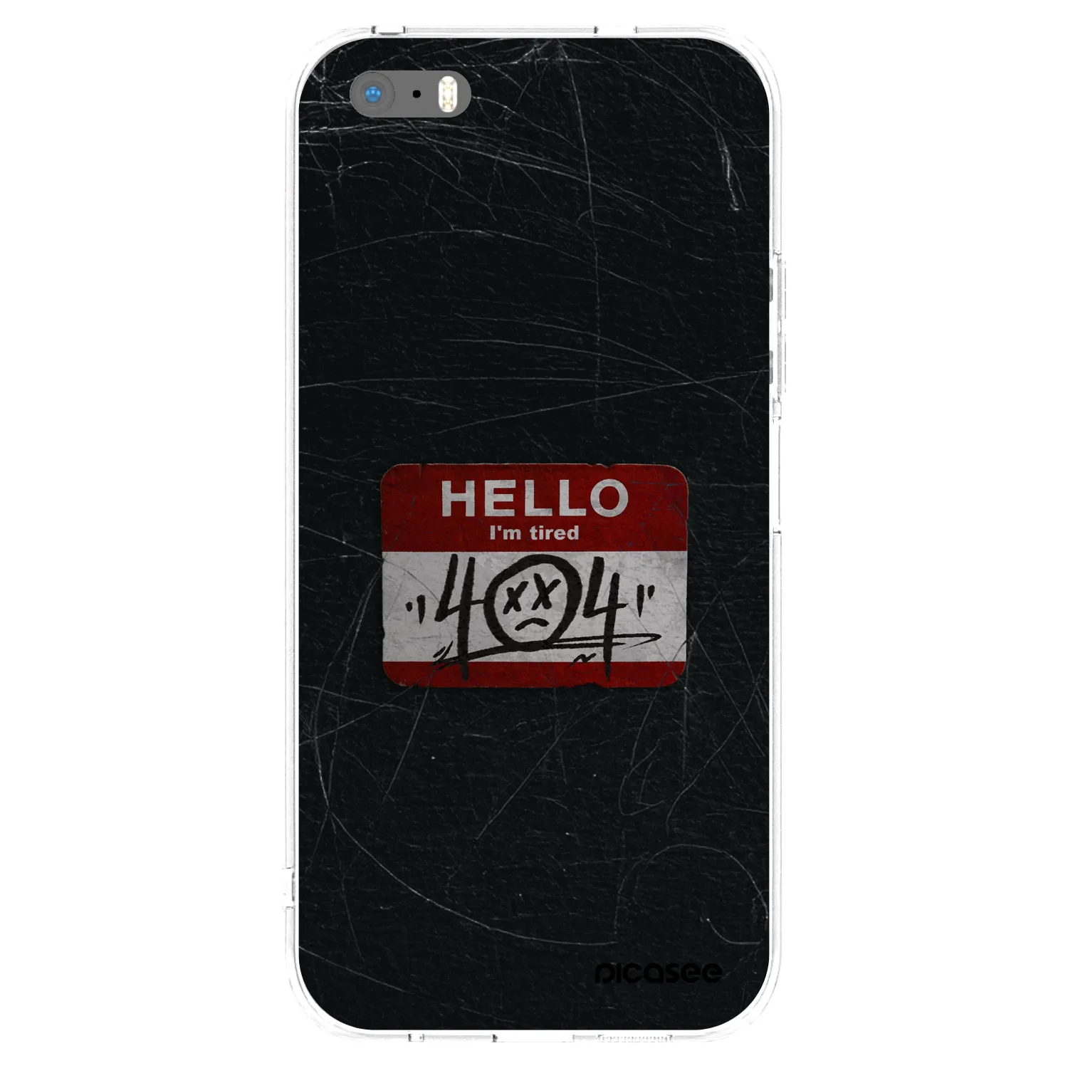 Picasee silikonowe przeźroczyste etui na Apple iPhone 5/5S/SE - HELLO 404