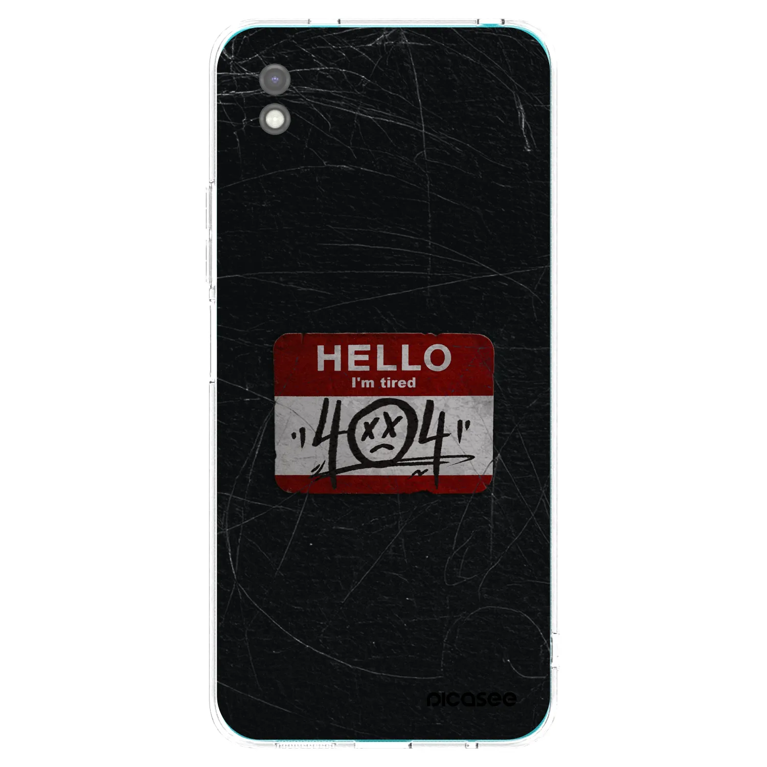 Picasee silikonowe czarne etui na Xiaomi Redmi 9A - HELLO 404