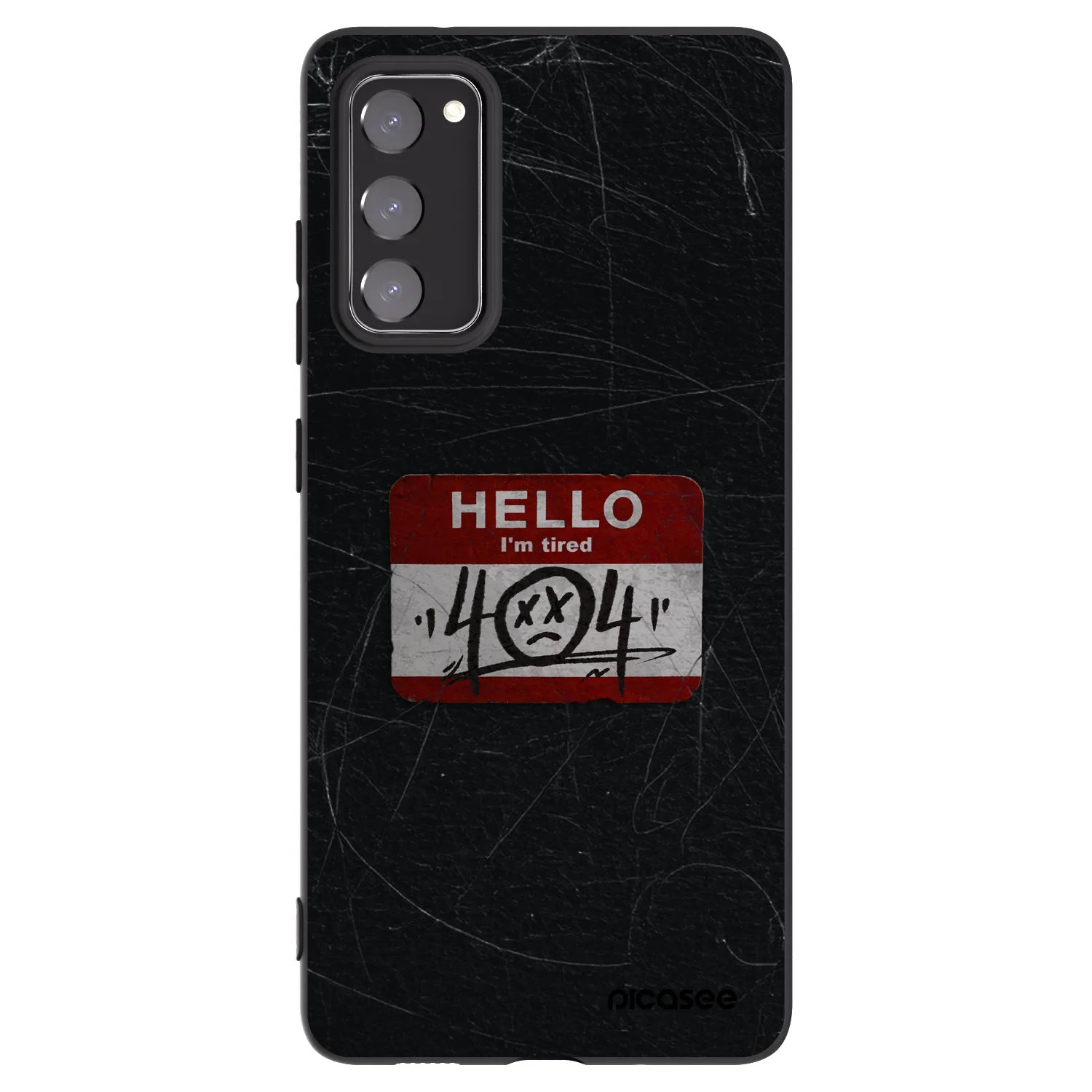 Picasee silikonowe czarne etui na Samsung Galaxy S20 FE - HELLO 404