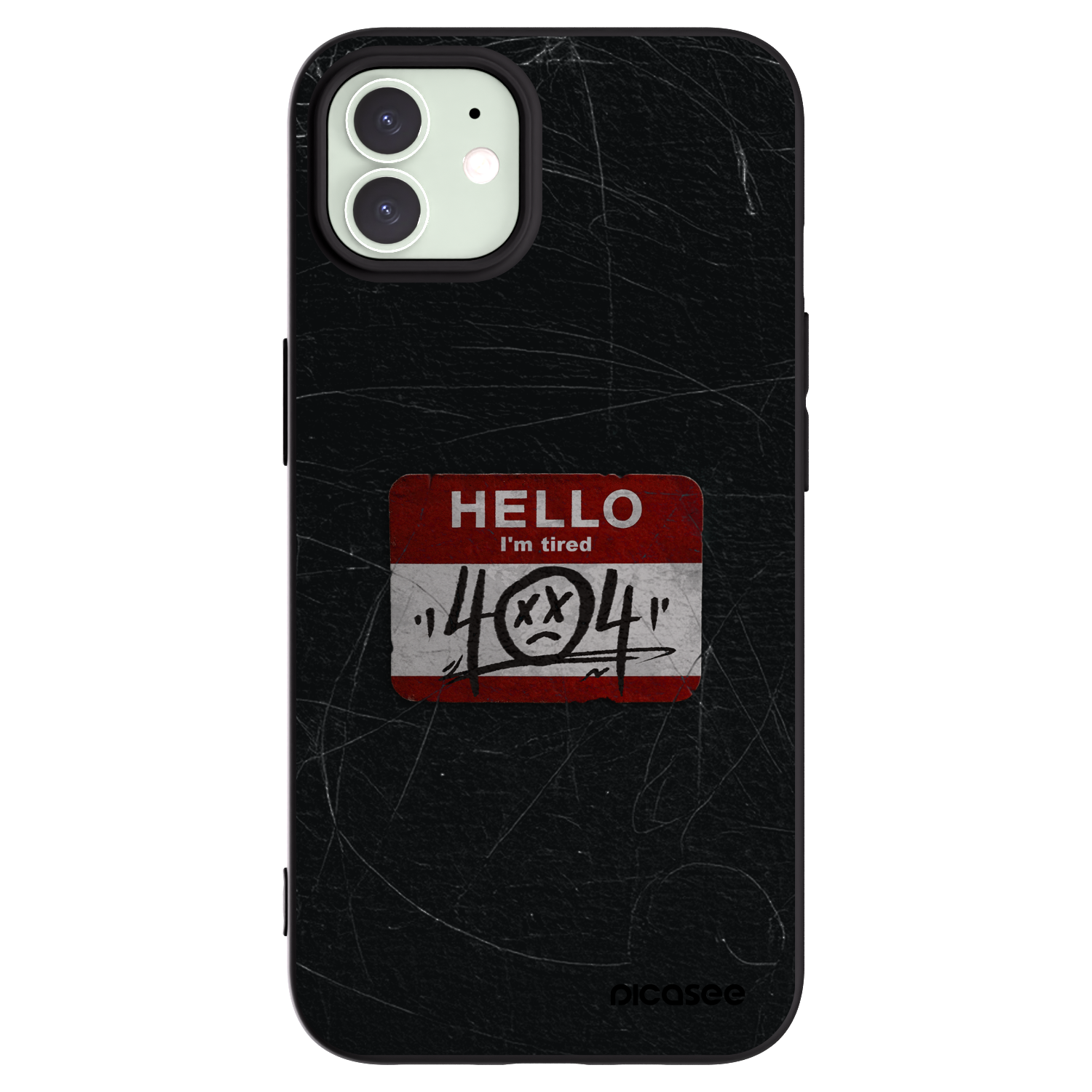 Picasee silikonowe czarne etui na Apple iPhone 12 Pro - HELLO 404