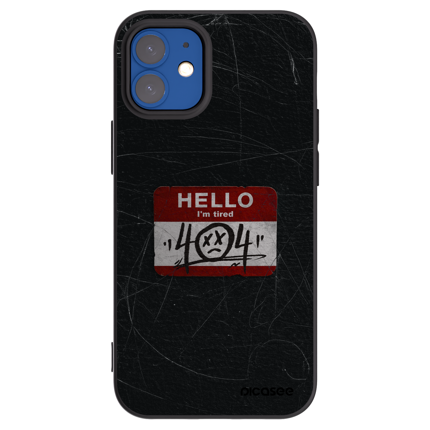Picasee silikonowe czarne etui na Apple iPhone 12 mini - HELLO 404