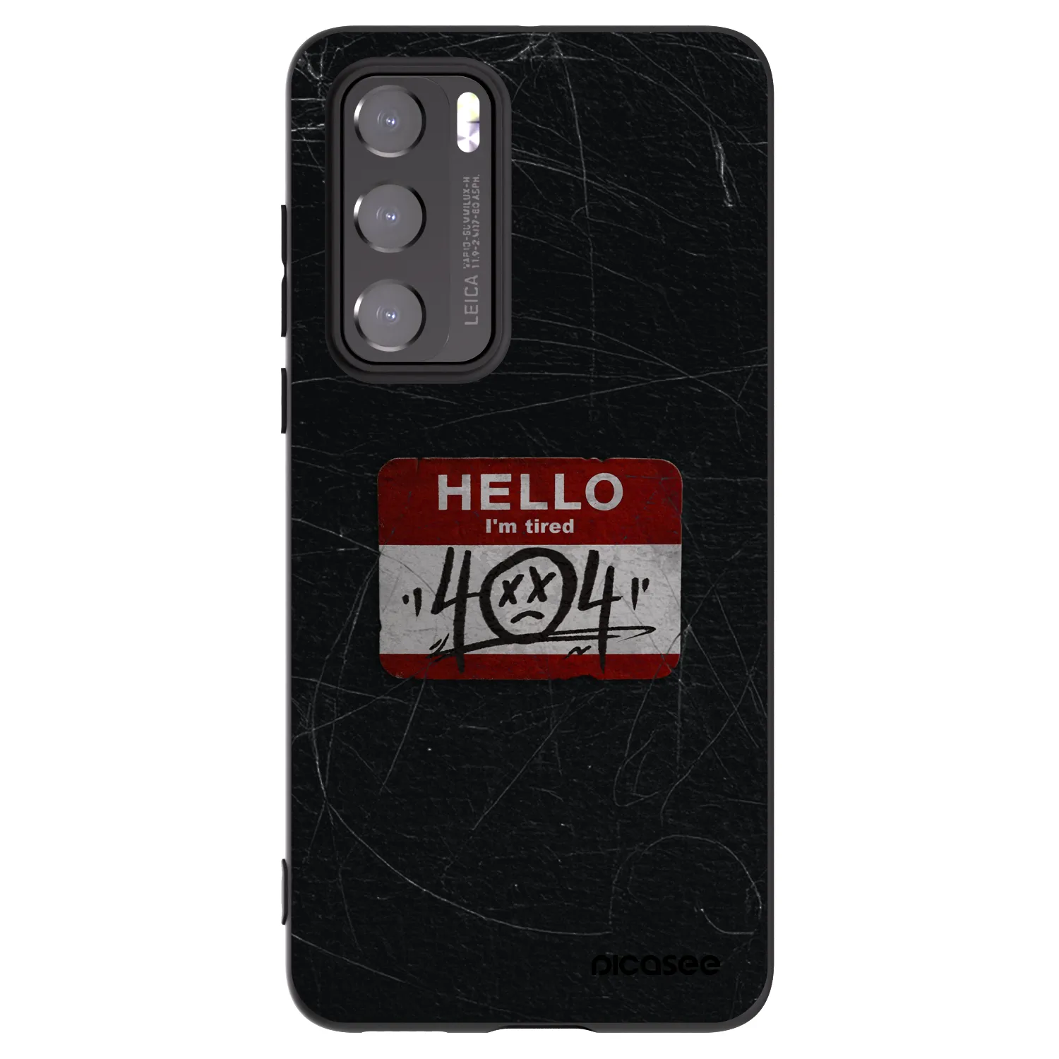 Picasee silikonowe czarne etui na Huawei P40 - HELLO 404