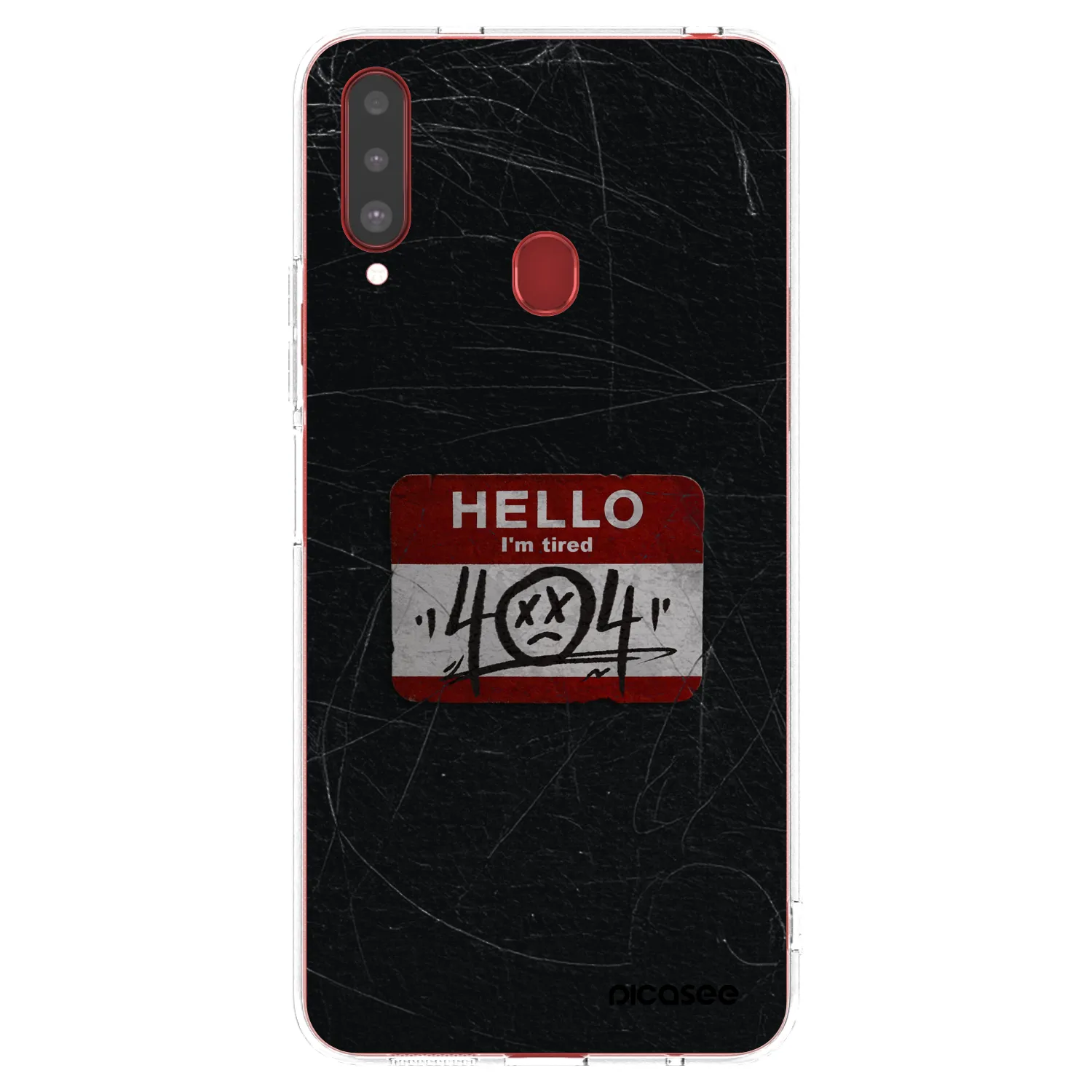 Picasee silikonowe przeźroczyste etui na Samsung Galaxy A20s - HELLO 404