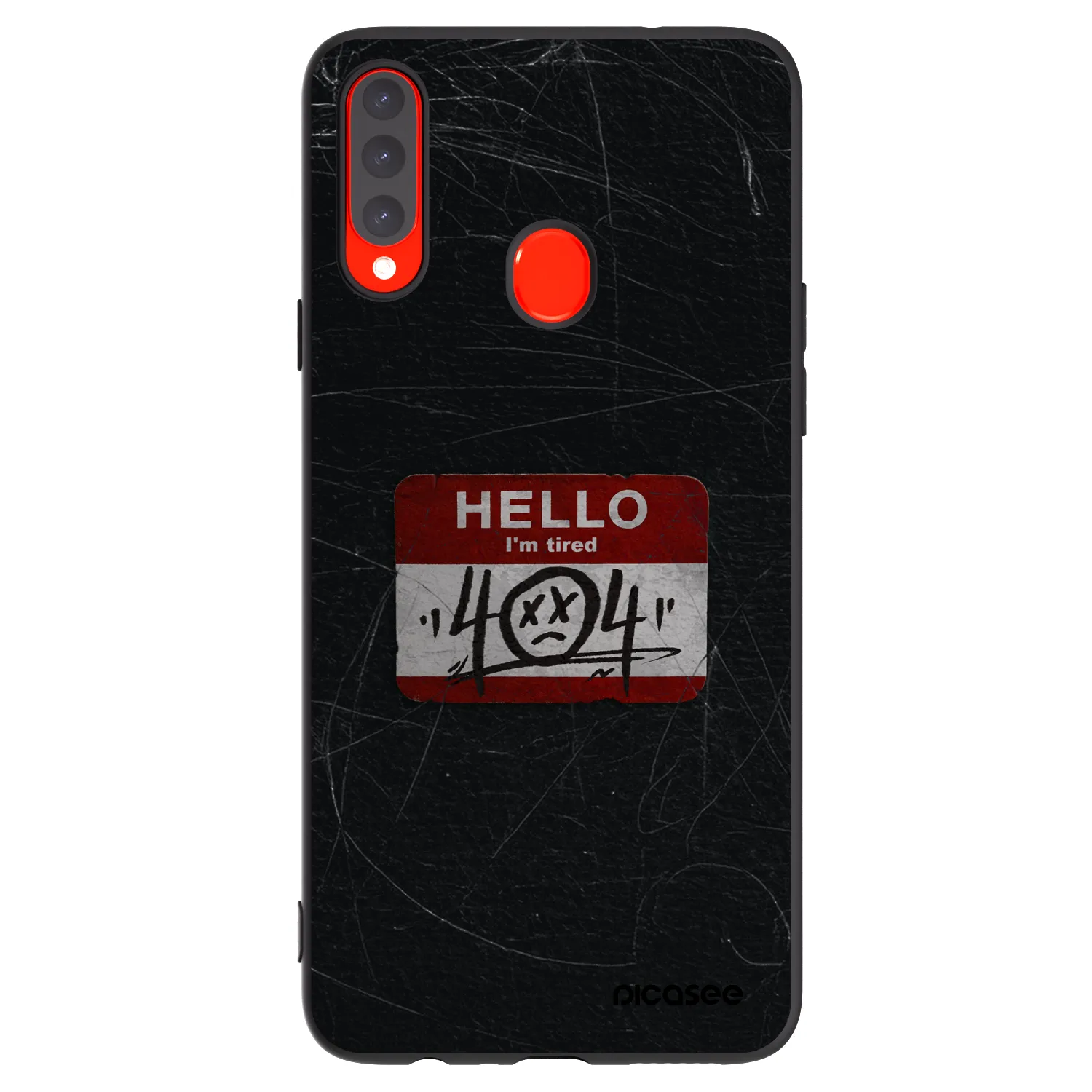 Picasee silikonowe czarne etui na Samsung Galaxy A20s - HELLO 404