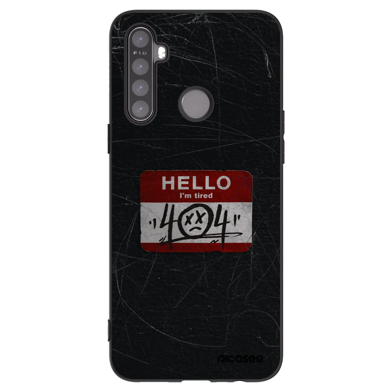 Picasee silikonowe czarne etui na Realme 5 - HELLO 404