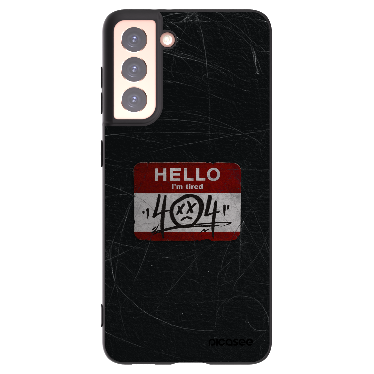 Picasee silikonowe czarne etui na Samsung Galaxy S21 5G G991B - HELLO 404
