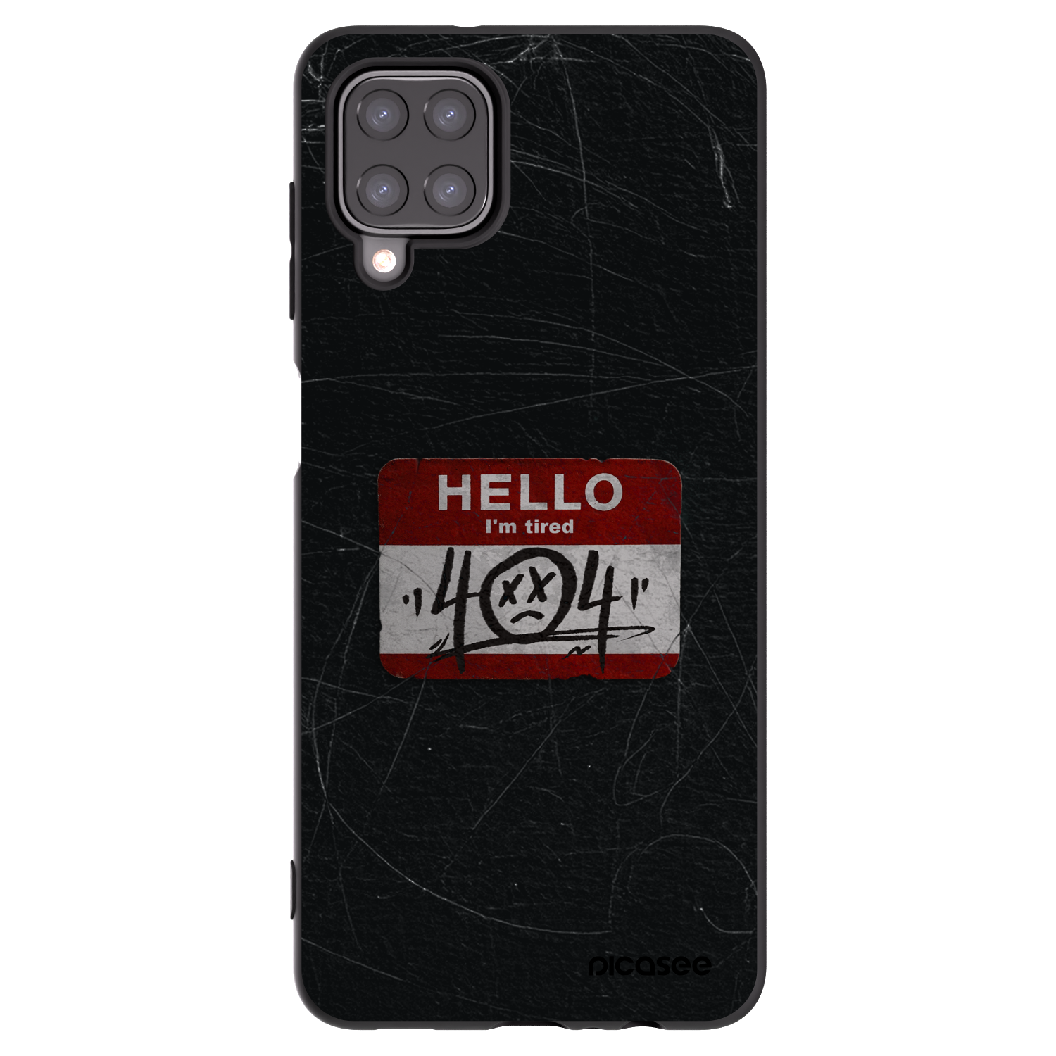 Picasee silikonowe czarne etui na Samsung Galaxy A12 A125F - HELLO 404