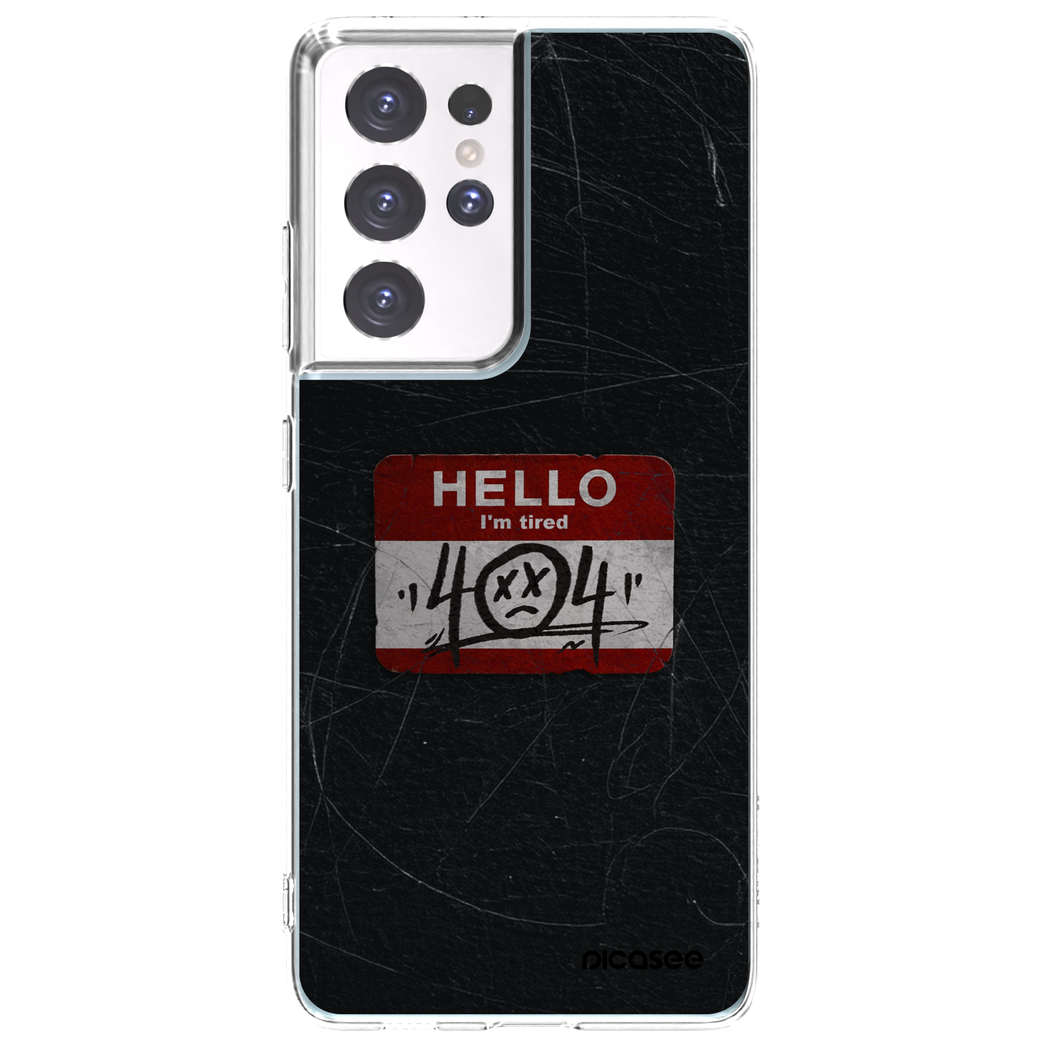 Picasee silikonowe przeźroczyste etui na Samsung Galaxy S21 Ultra 5G G998B - HELLO 404