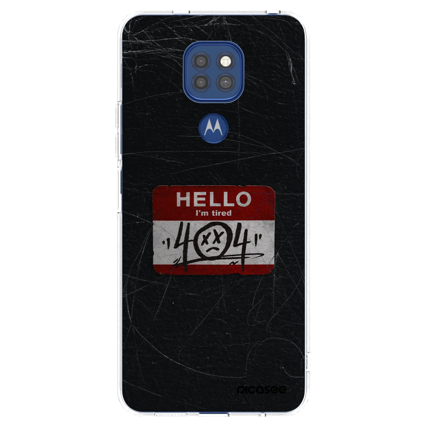 Picasee silikonowe przeźroczyste etui na Motorola Moto G9 Play - HELLO 404
