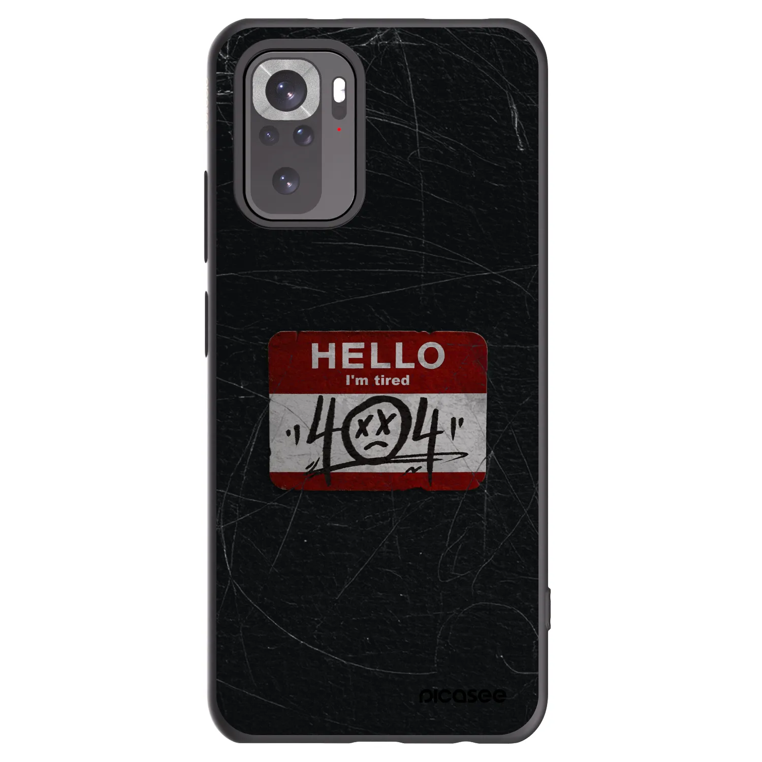 Picasee silikonowe czarne etui na Xiaomi Redmi Note 10 - HELLO 404