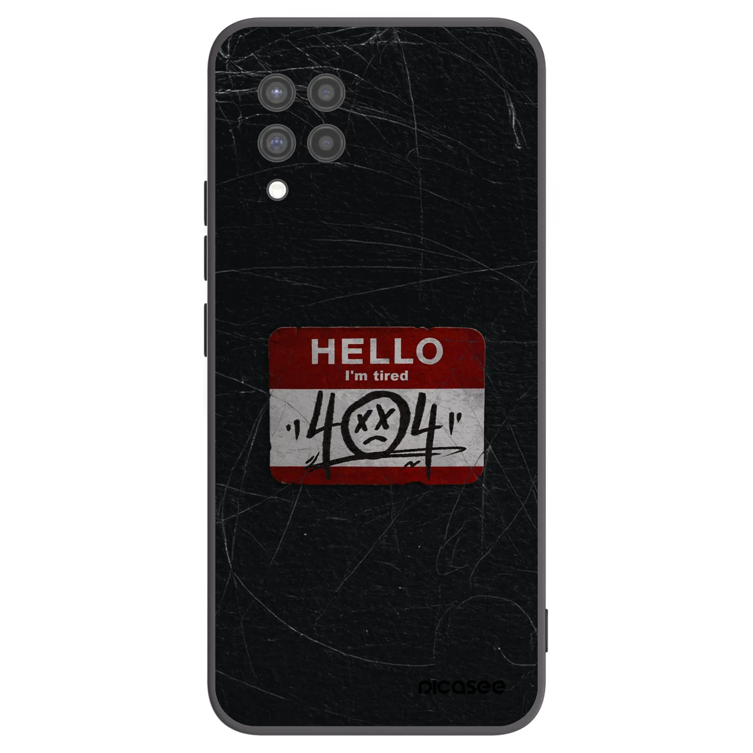 Picasee silikonowe czarne etui na Samsung Galaxy A42 A426B - HELLO 404