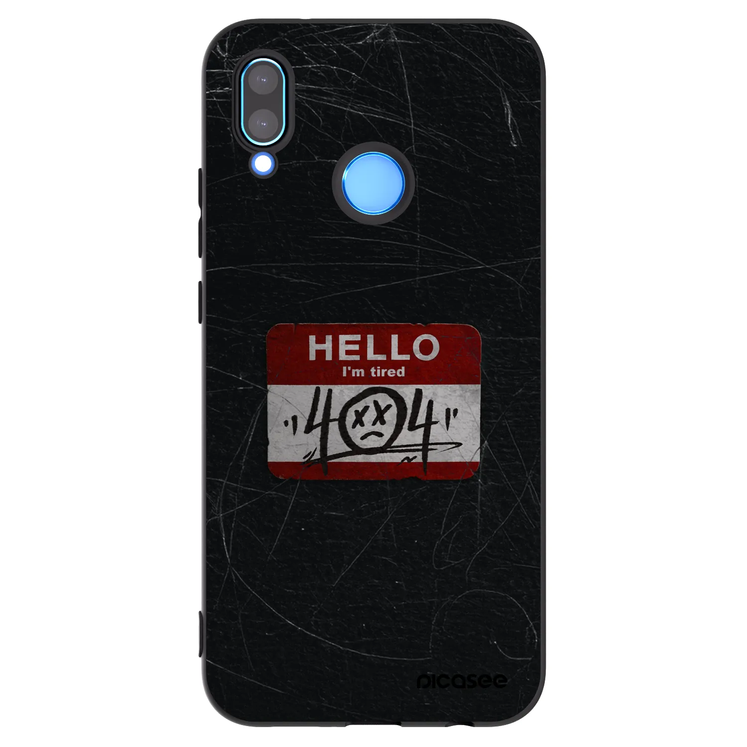 Picasee silikonowe czarne etui na Huawei P20 Lite - HELLO 404