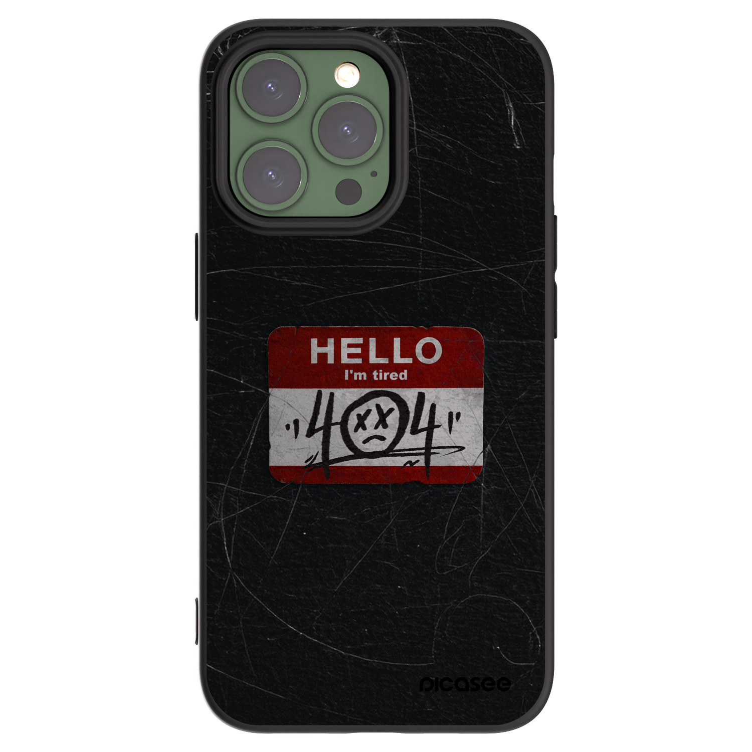 Picasee silikonowe czarne etui na Apple iPhone 13 Pro - HELLO 404