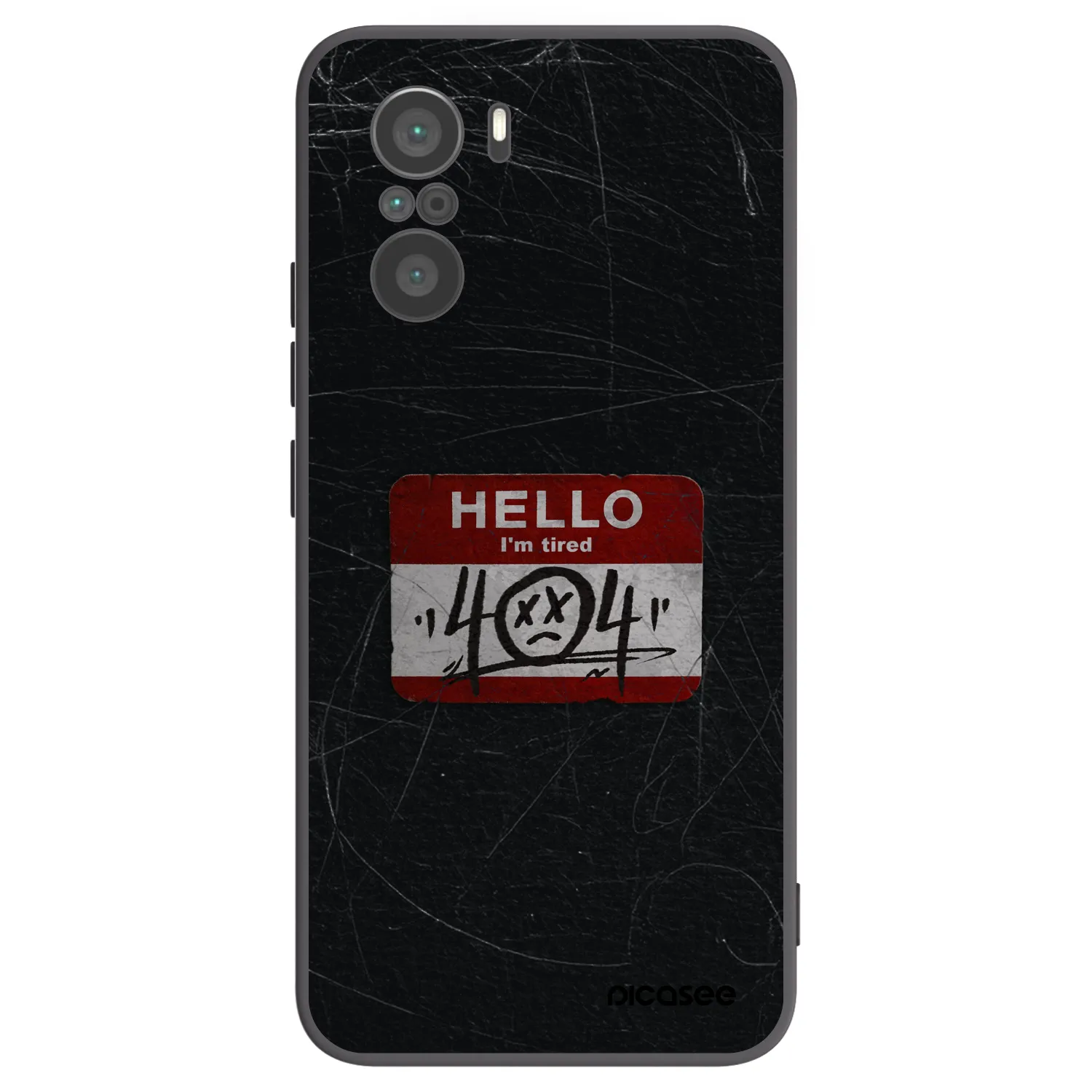 Picasee silikonowe czarne etui na Xiaomi Poco F3 - HELLO 404
