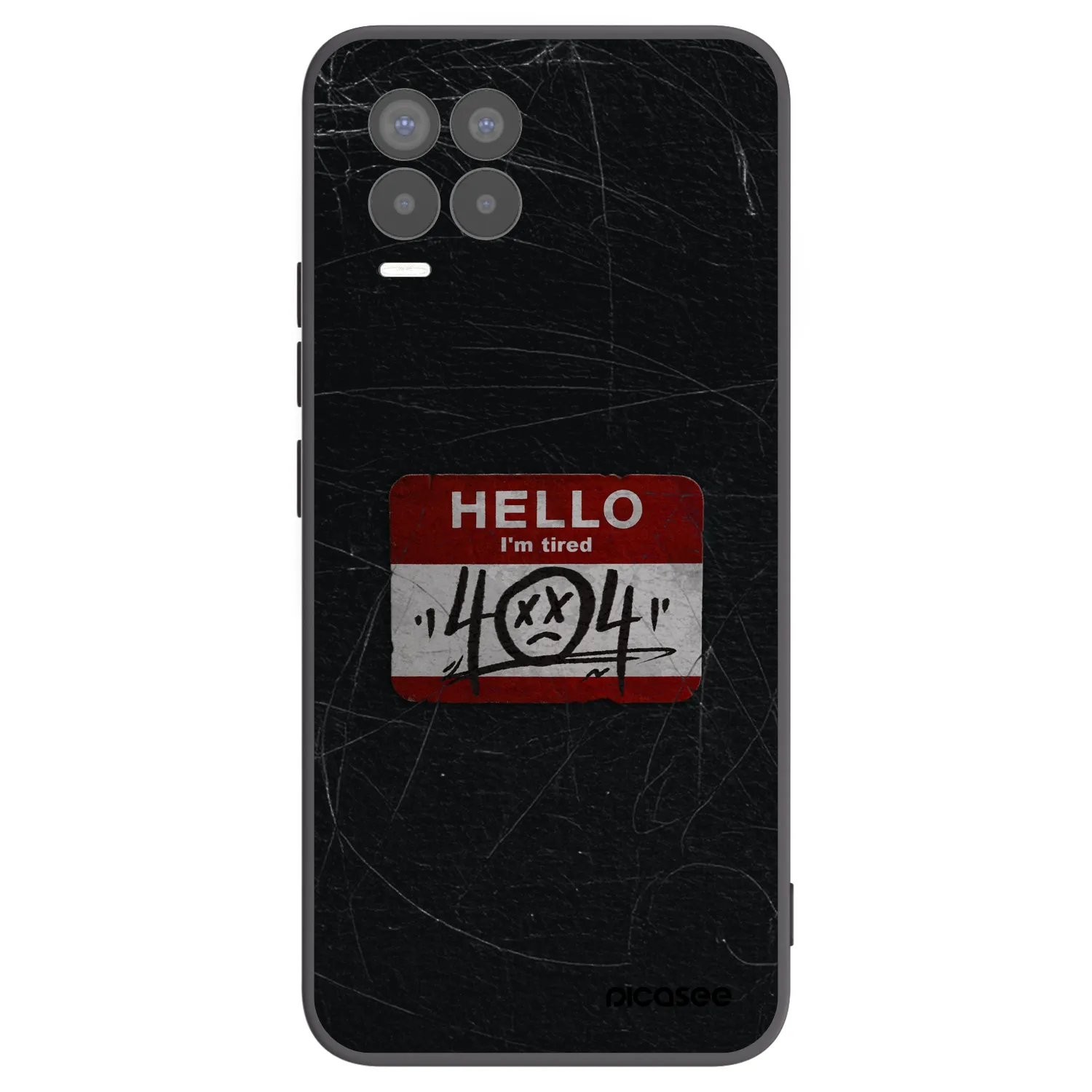 Picasee silikonowe czarne etui na Realme 8 4G - HELLO 404