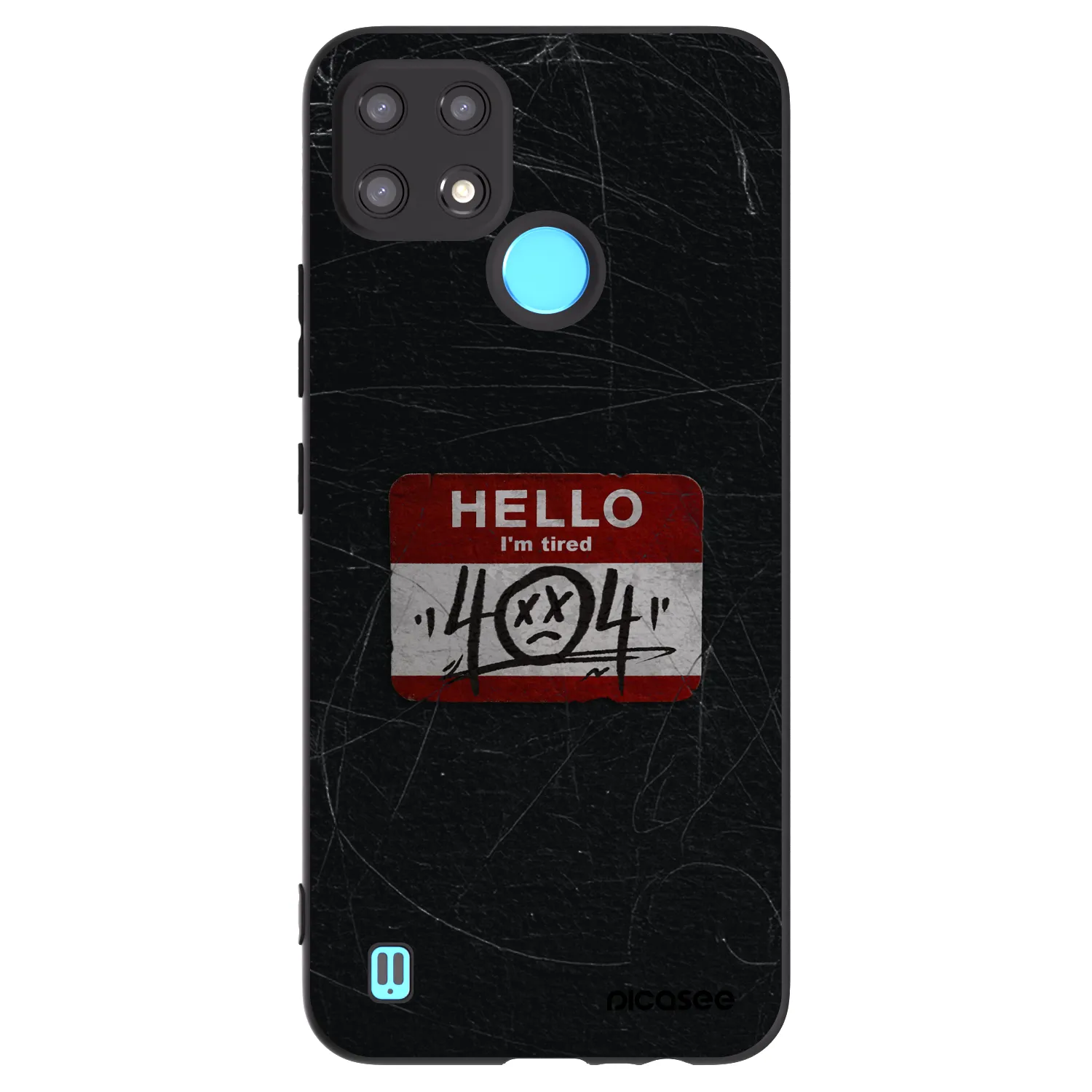 Picasee silikonowe czarne etui na Realme C21 - HELLO 404