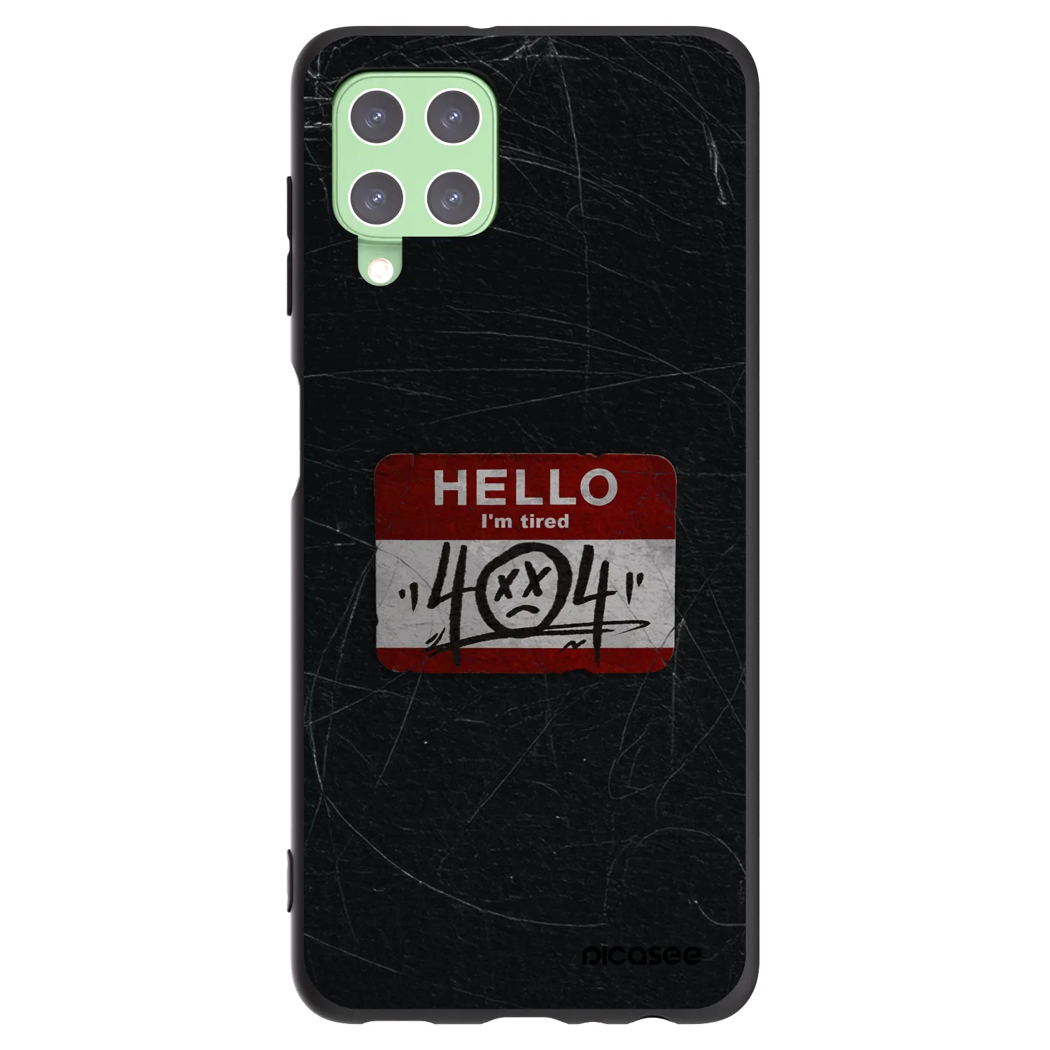 Picasee silikonowe czarne etui na Samsung Galaxy A22 A225F 4G - HELLO 404