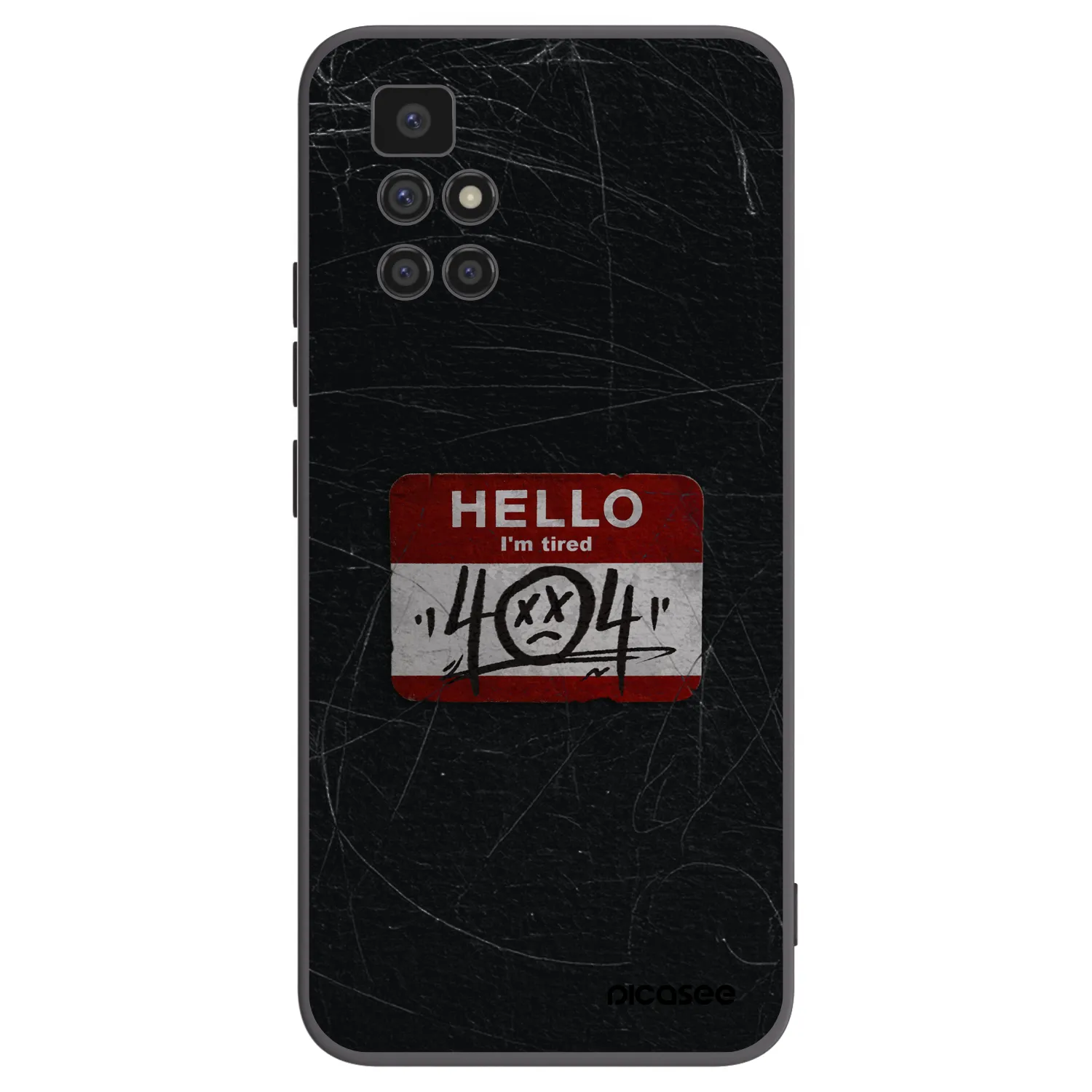 Picasee silikonowe czarne etui na Xiaomi Redmi 10 - HELLO 404