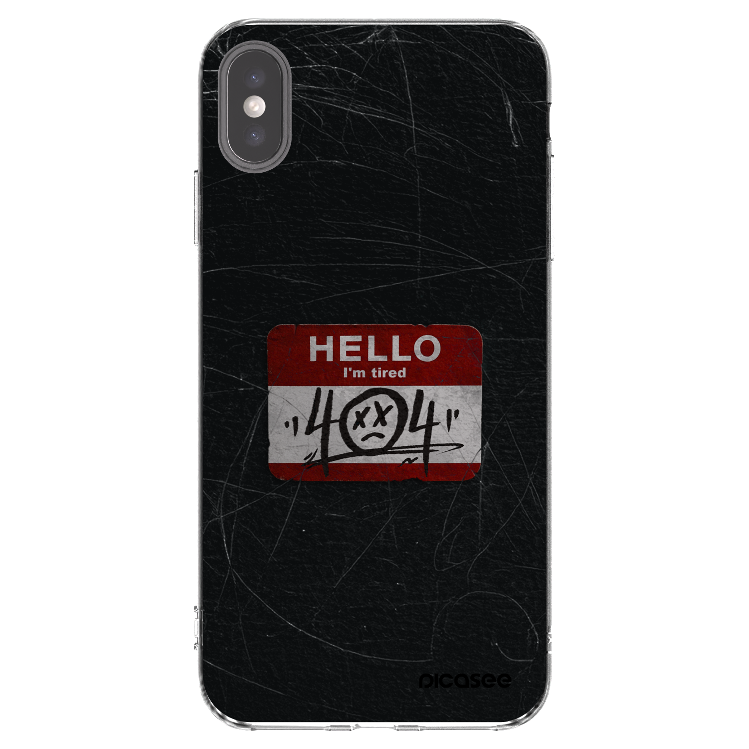 Picasee silikonowe przeźroczyste etui na Apple iPhone XS Max - HELLO 404