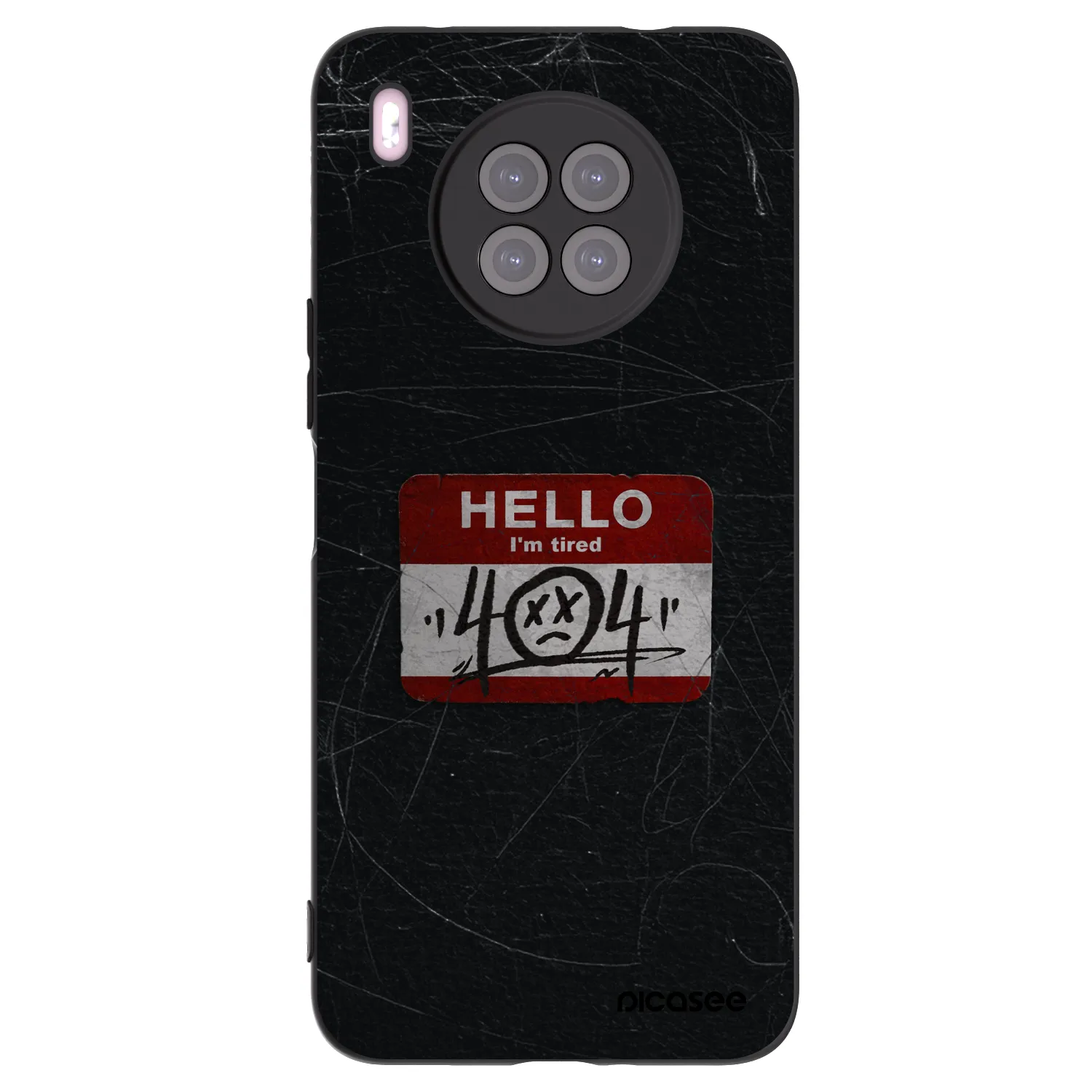 Picasee silikonowe czarne etui na Huawei Nova 8i - HELLO 404