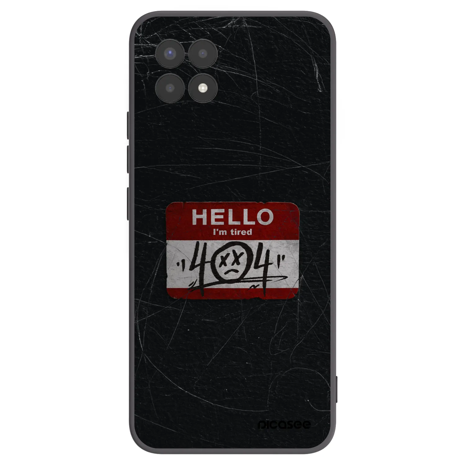 Picasee silikonowe czarne etui na Realme 8i - HELLO 404