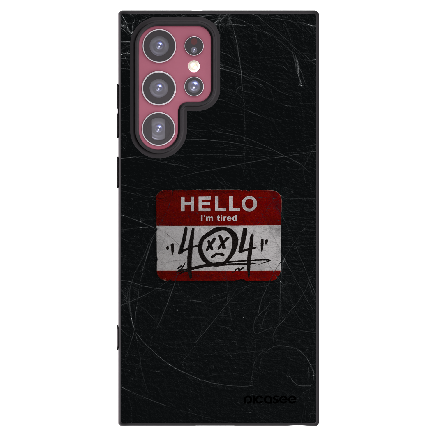 Picasee silikonowe czarne etui na Samsung Galaxy S22 Ultra 5G - HELLO 404