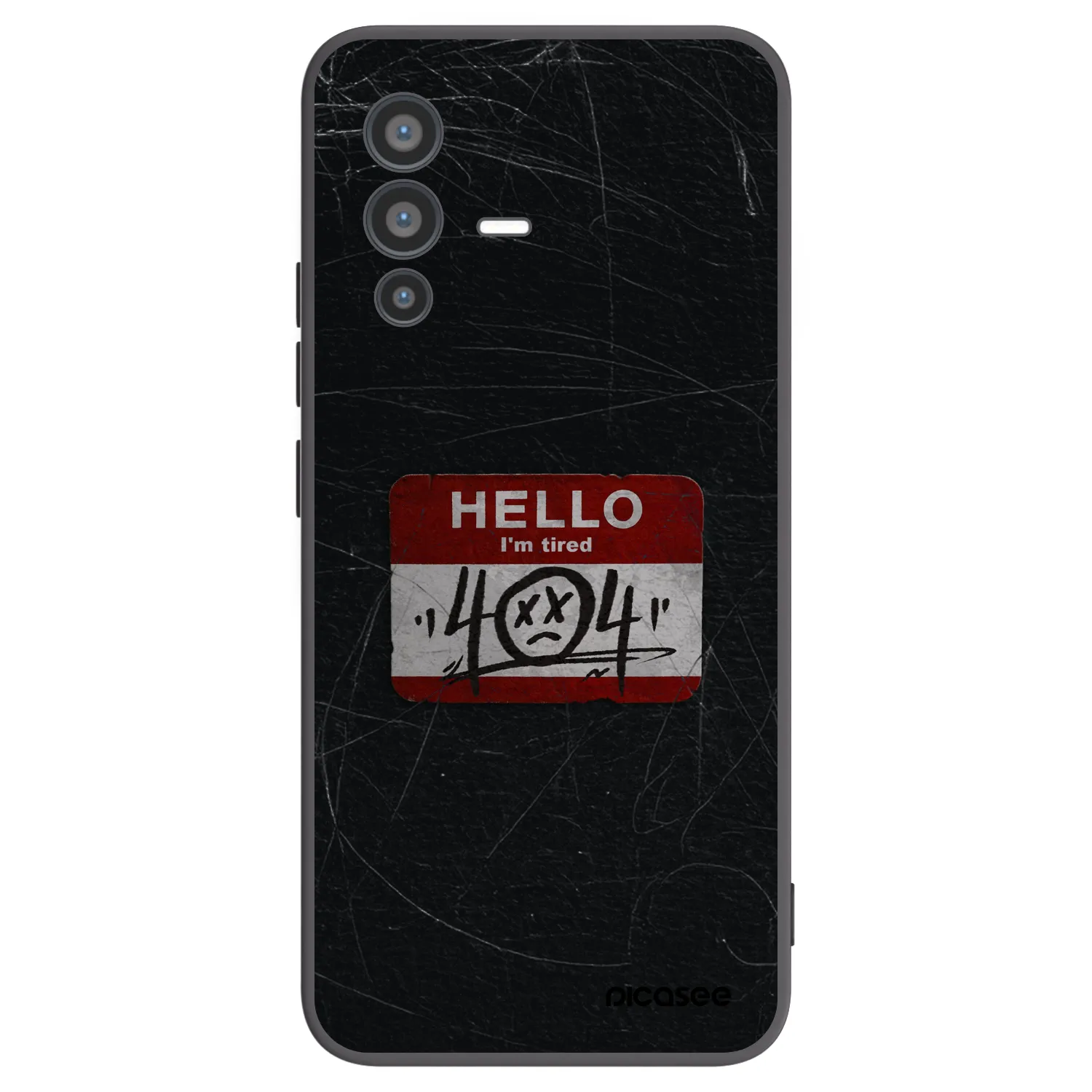 Picasee silikonowe czarne etui na Vivo V23 5G - HELLO 404