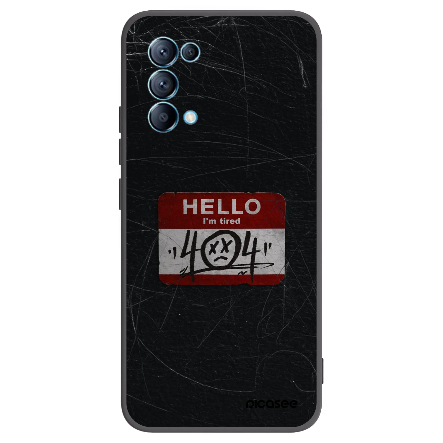 Picasee silikonowe czarne etui na OPPO Reno 5 5G - HELLO 404