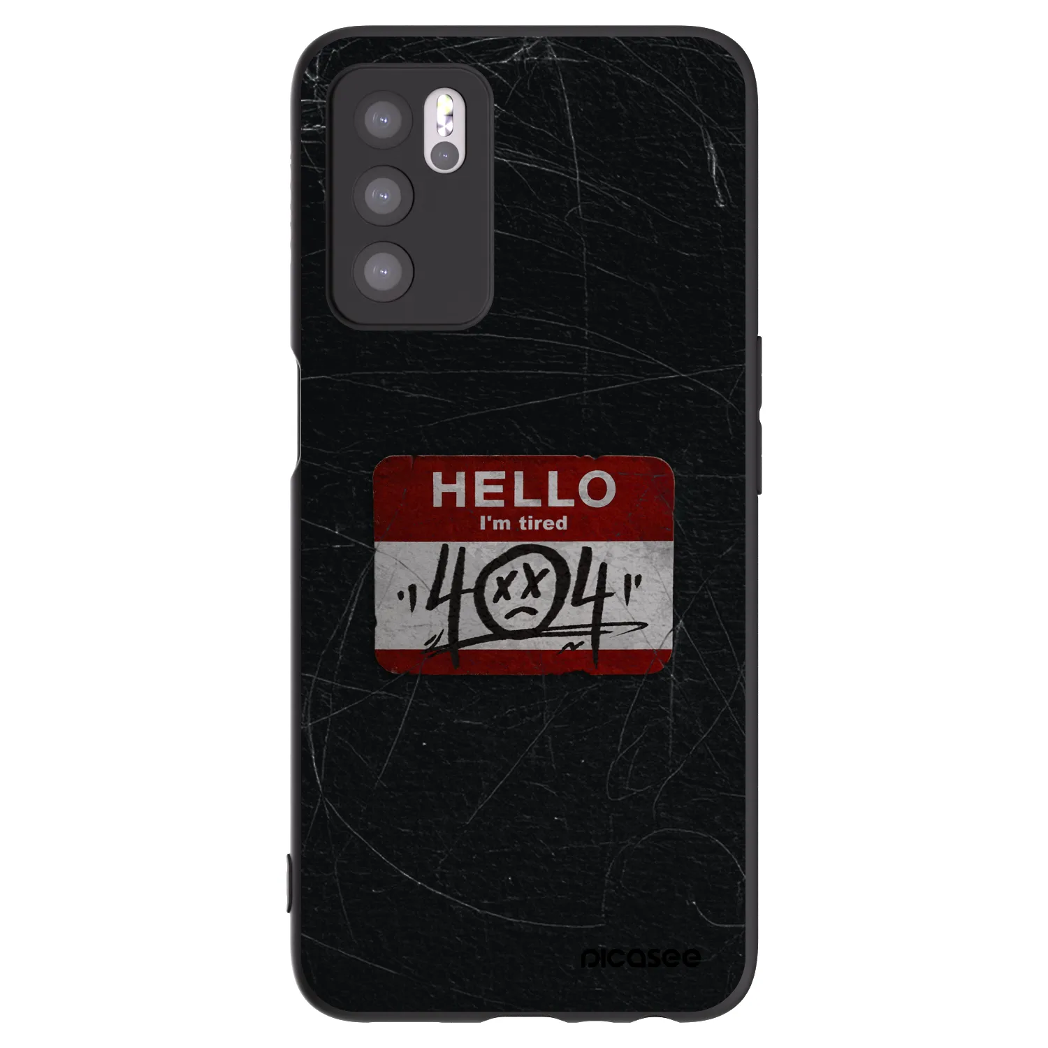 Picasee silikonowe czarne etui na OPPO A16s - HELLO 404