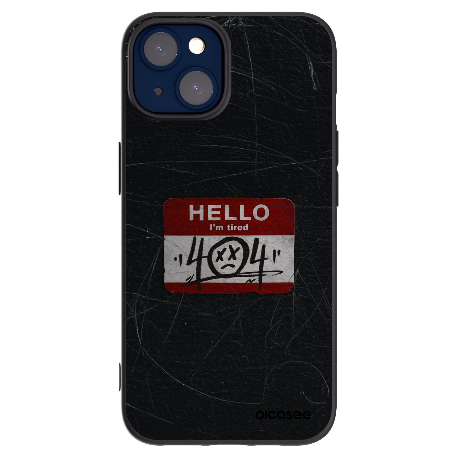 Picasee silikonowe czarne etui na Apple iPhone 14 - HELLO 404