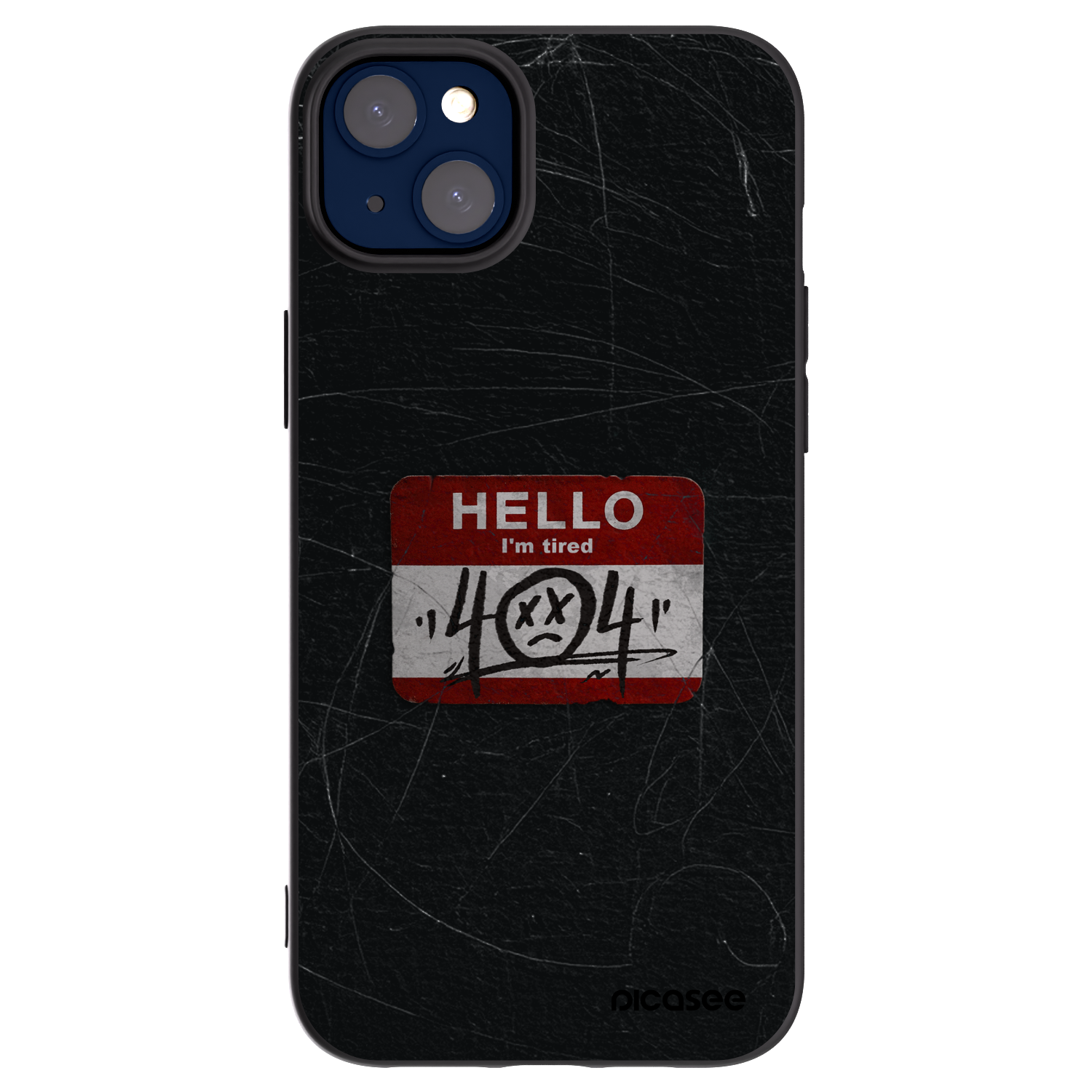 Picasee silikonowe czarne etui na Apple iPhone 14 Plus - HELLO 404