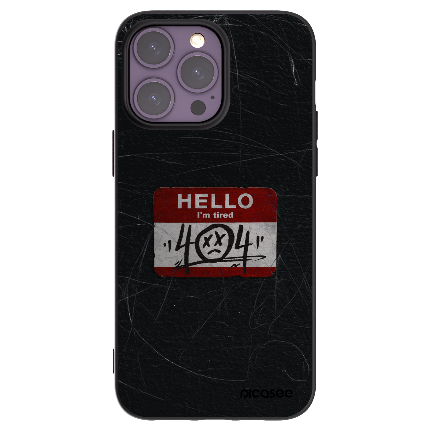 Picasee silikonowe czarne etui na Apple iPhone 14 Pro Max - HELLO 404