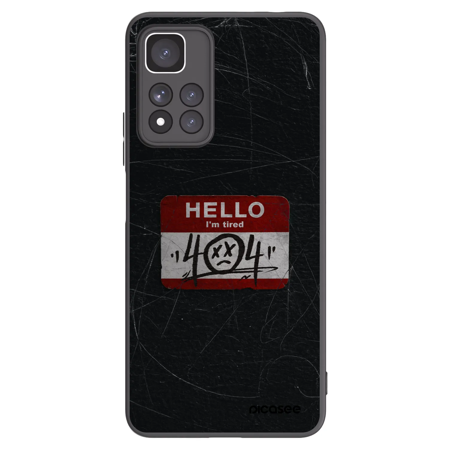 Picasee silikonowe czarne etui na Xiaomi Redmi Note 11 Pro+ 5G - HELLO 404