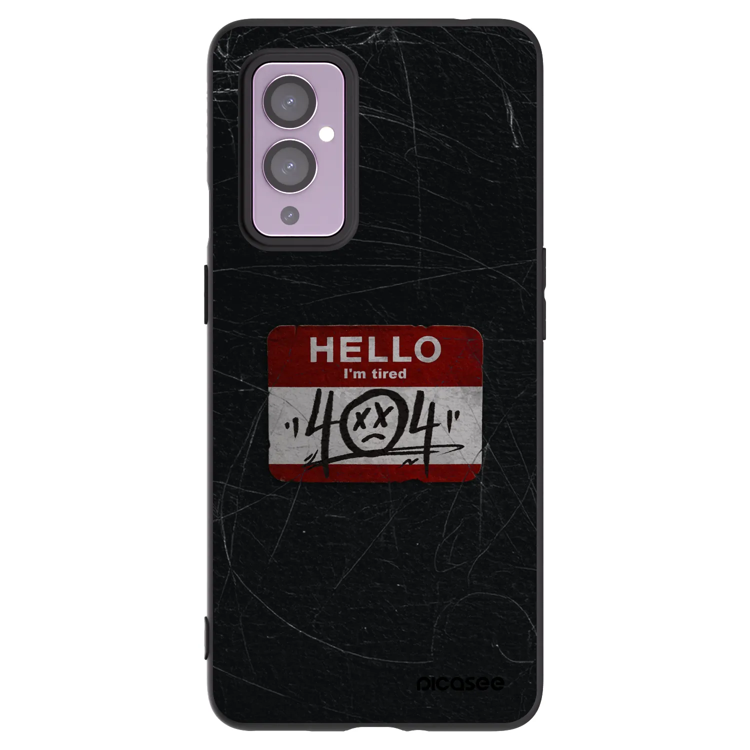 Picasee silikonowe czarne etui na OnePlus 9 - HELLO 404